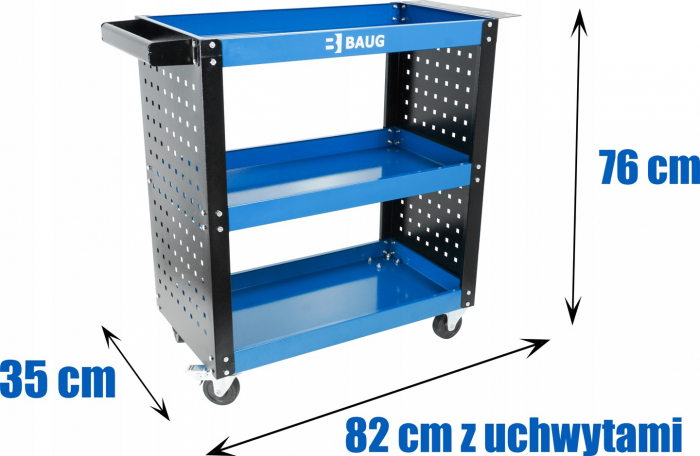 Carucior metalic scule atelier cu roti 3 rafturi (B3902) [6]