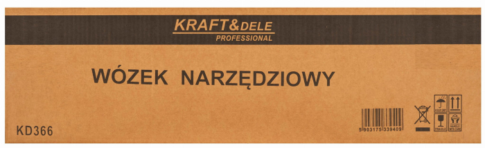 Carucior metalic scule atelier cu roti 3 rafturi cu sertar cu cheie (KD366) [15]