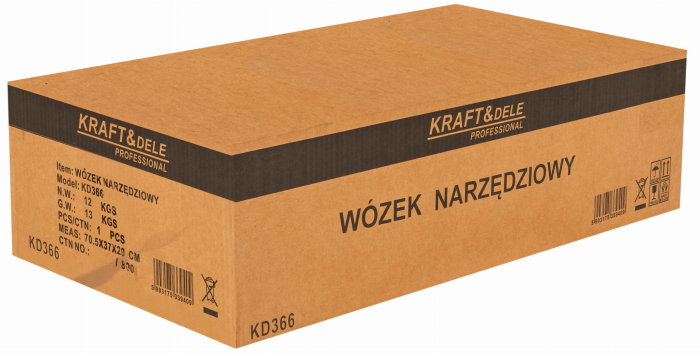 Carucior metalic scule atelier cu roti 3 rafturi cu sertar cu cheie (KD366) [17]