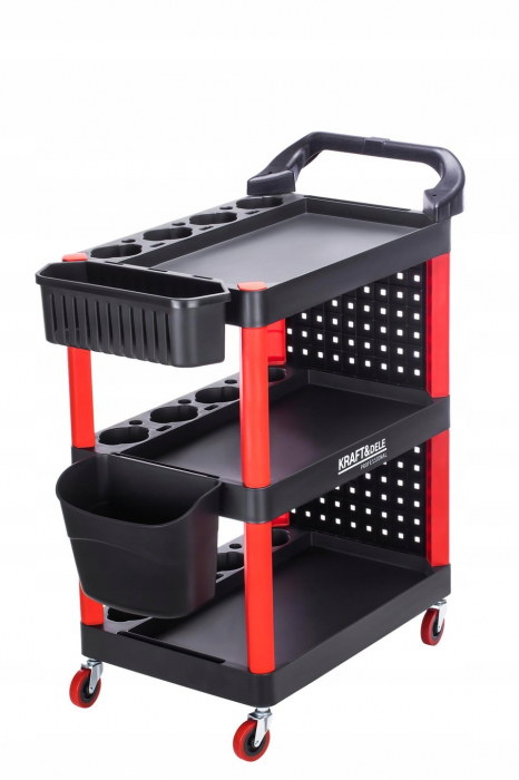 Carucior metalic scule atelier cu roti 3 rafturi + suport (KD1076) [3]