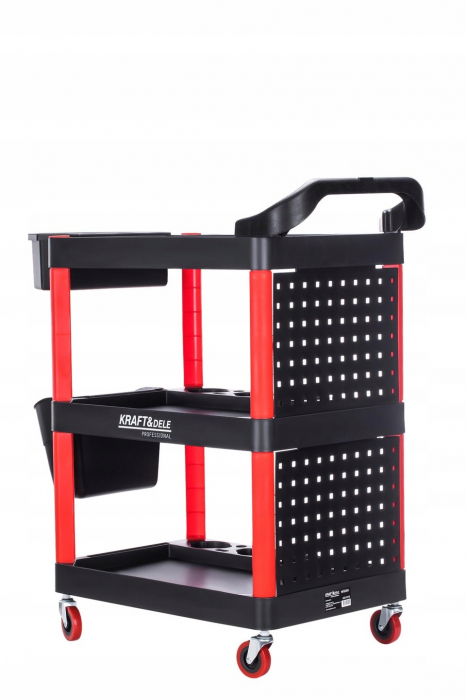 Carucior metalic scule atelier cu roti 3 rafturi + suport (KD1076) [5]