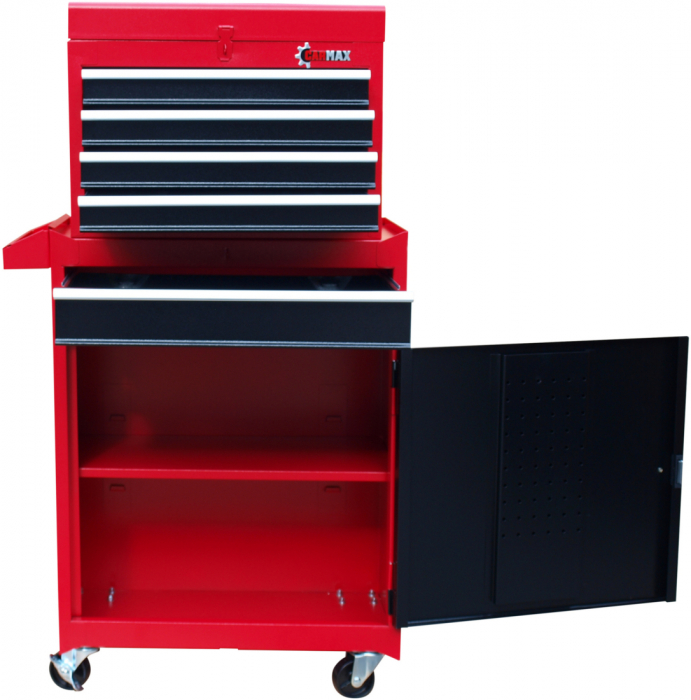 Carucior metalic scule atelier cu roti 5 sertare usa detasabil maner (MTCX-201) [7]
