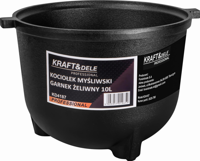 Ceaun de vanatoare din fonta cu capac si picioare 10L (KD4187) [4]