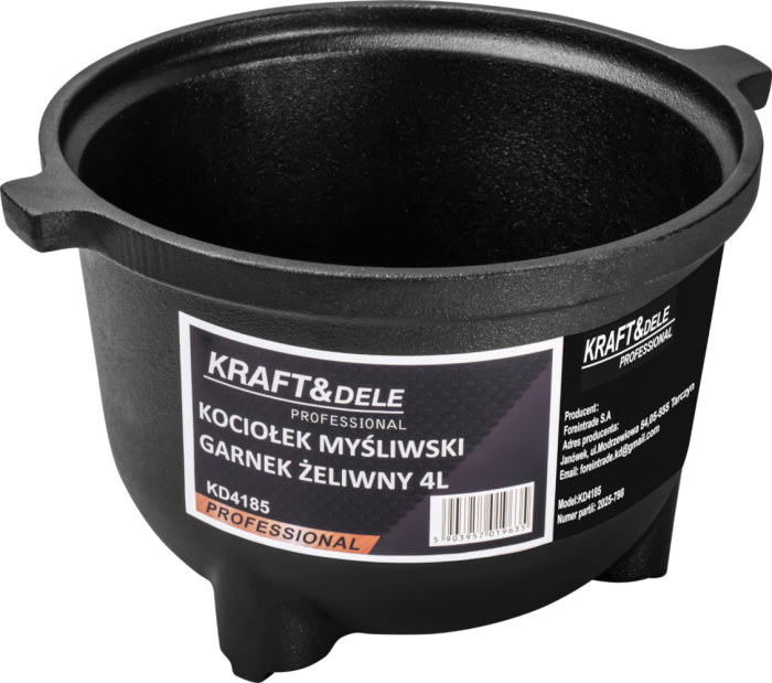 Ceaun de vanatoare din fonta cu capac si picioare 4L (KD4185) [2]