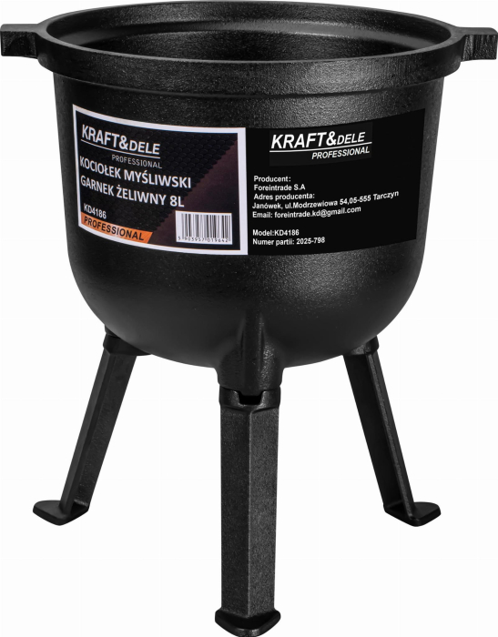 Ceaun de vanatoare din fonta cu capac si picioare 8L (KD4186) [9]