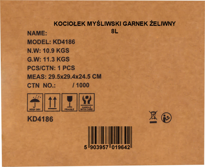 Ceaun de vanatoare din fonta cu capac si picioare 8L (KD4186) [17]