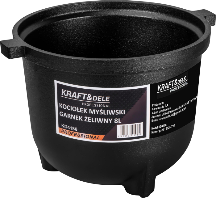 Ceaun de vanatoare din fonta cu capac si picioare 8L (KD4186) [6]