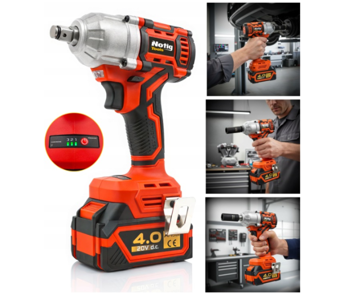 Cheie de impact cu acumulator 20V 2x4.0Ah fara perii pentru strangere si desfacere suruburi (N4345) [3]