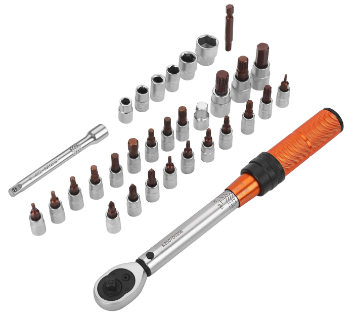 Cheie dinamometrica reversibila 1/4″ 5-25Nm 32piese cu set biti torx spline hexagon (KD11394) [6]