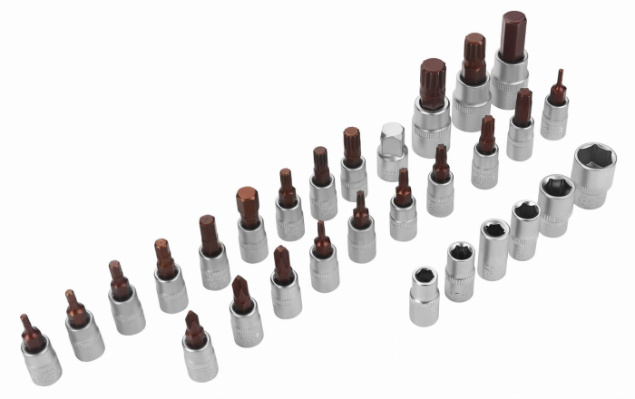 Cheie dinamometrica reversibila 1/4″ 5-25Nm 32piese cu set biti torx spline hexagon (KD11394) [7]