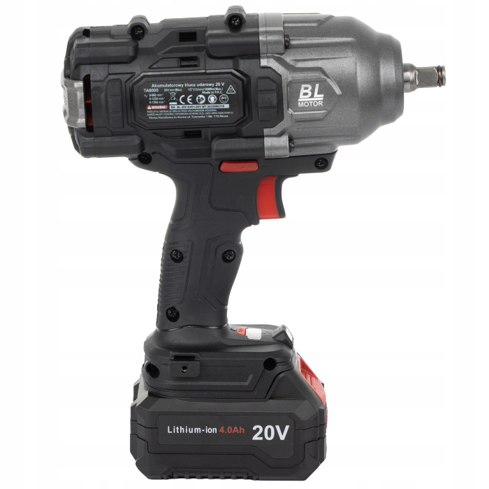 Cheie impact fara fir 20V, 2x4Ah Li-Ion, 1898 Nm, 1/2", 3 trepte viteza, cu incarcator si valiza (TA8000) [5]