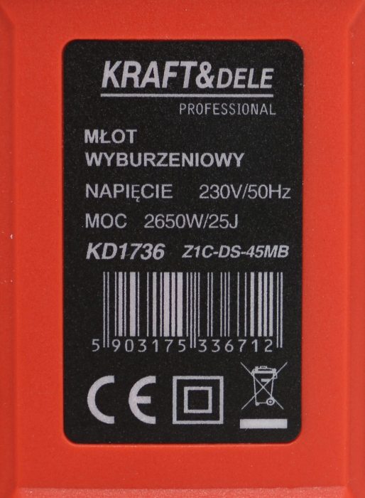 Ciocan demolator 2650W 25J rotopercutor picamer picamar (KD1736 ) [12]