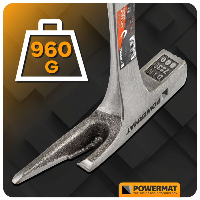 Ciocan dulgher otel calit 600g cap 960g total 325mm maner ergonomic magnet scos cuie (PM-MLT-600-960T) [14]