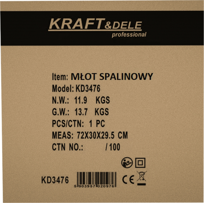 Ciocan rotopercutor pe benzina 52cc SDS-MAX 4.9kW pentru gaurire si demolare (KD3476) [14]