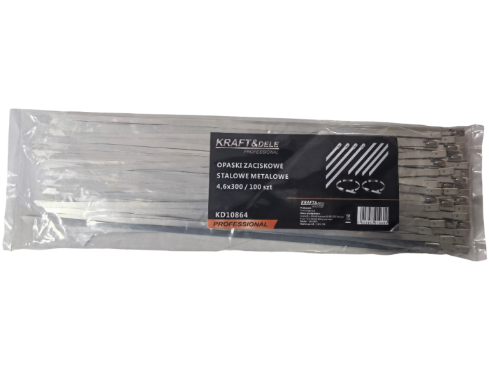 Coliere metalice otel reglabile 4.6 x 300mm 100 buc (KD10864) [2]