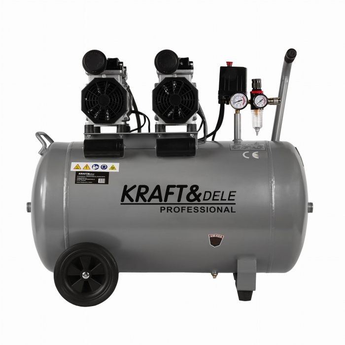 Compresor aer 100L fara ulei silentios 2x1500W 585 Lmin (KD1398) [8]