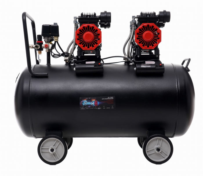 Compresor aer 100L fara ulei silentios 2x1500W 585 L/min (KD1387) [7]