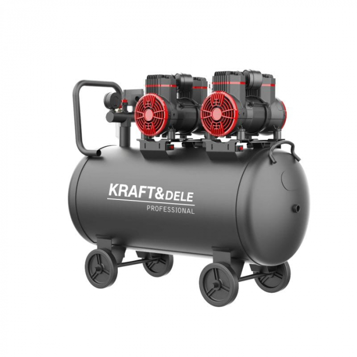 Compresor aer 100L fara ulei silentios 2x1500W 585 L/min (KD1392) [7]