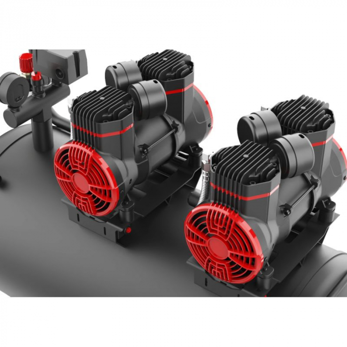 Compresor aer 100L fara ulei silentios 2x1500W 585 L/min (KD1392) [6]