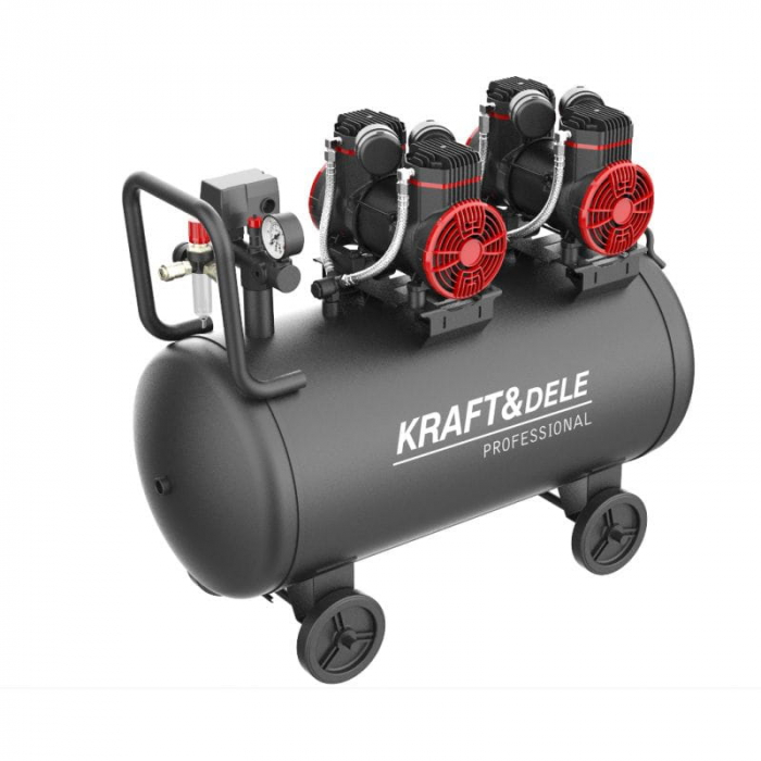 Compresor aer 100L fara ulei silentios 2x1500W 585 L/min (KD1392) [1]