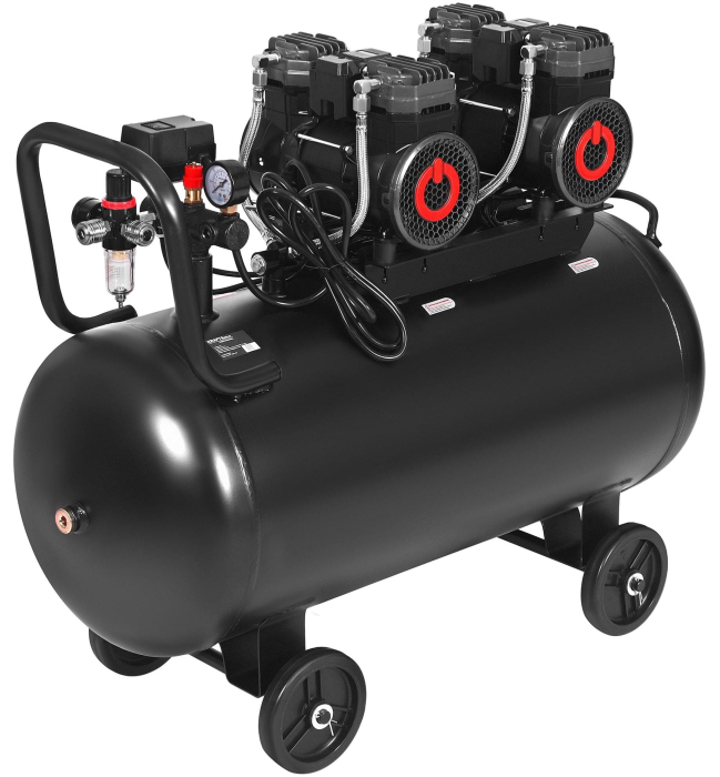 Compresor aer 100L fara ulei silentios 2x2200W 585L/min (KD4083) [4]