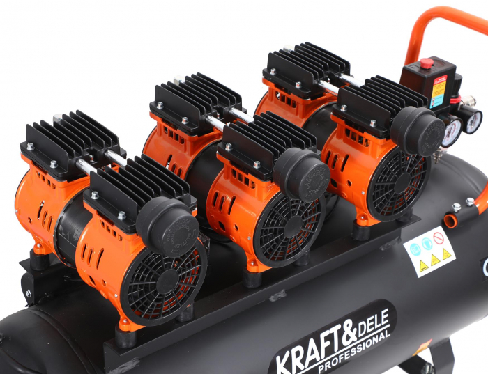 Compresor aer 100L fara ulei silentios 3x1500W 580 Lmin (KD1394) [9]