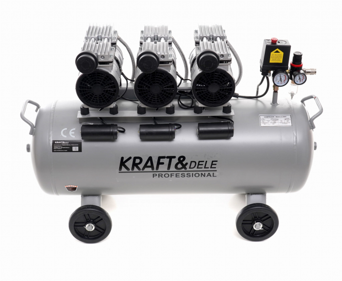 Compresor aer 100L fara ulei silentios 3x1500W 911 L/min (KD1397) [3]
