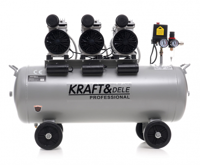 Compresor aer 100L fara ulei silentios 3x1500W 911 L/min (KD1397) [2]