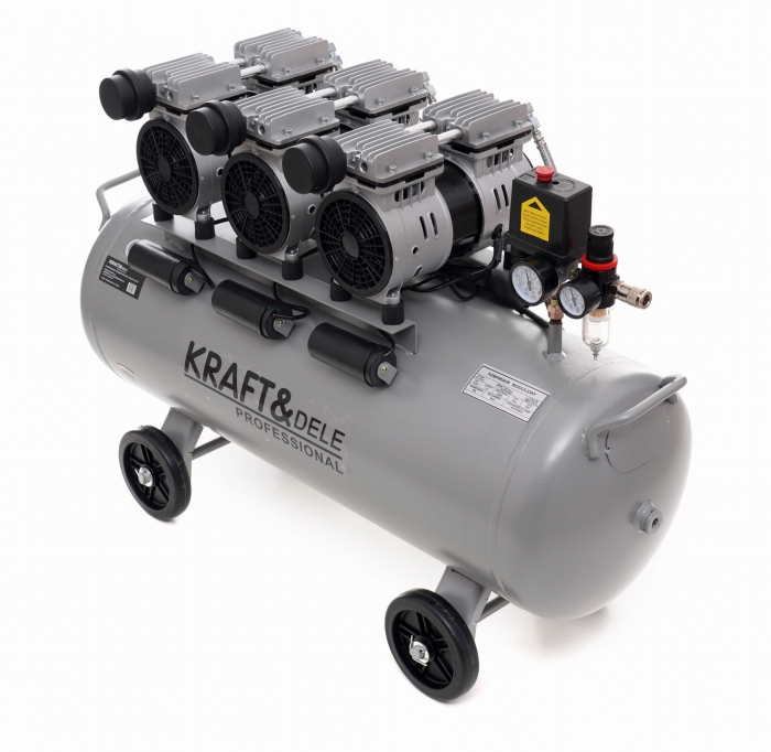 Compresor aer 100L fara ulei silentios 3x1500W 911 L/min (KD1397) [8]
