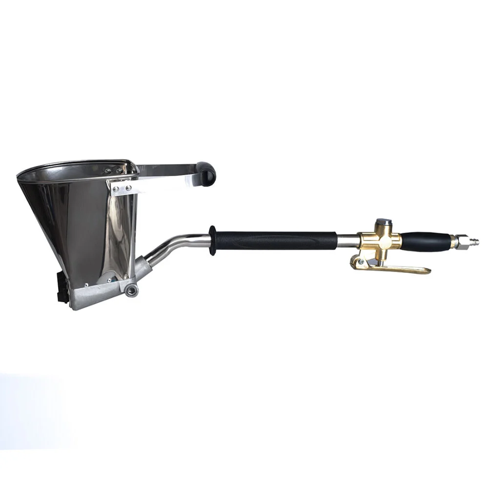 Compresor aer 100l fara ulei, silentios 3x1500w + furtun cauciuc pneumatic compresor aer 20m 20bar + masina aparat pneumatic tencuit pereti cu 8 duze (KD1397+KD1467+TA1472) [19]