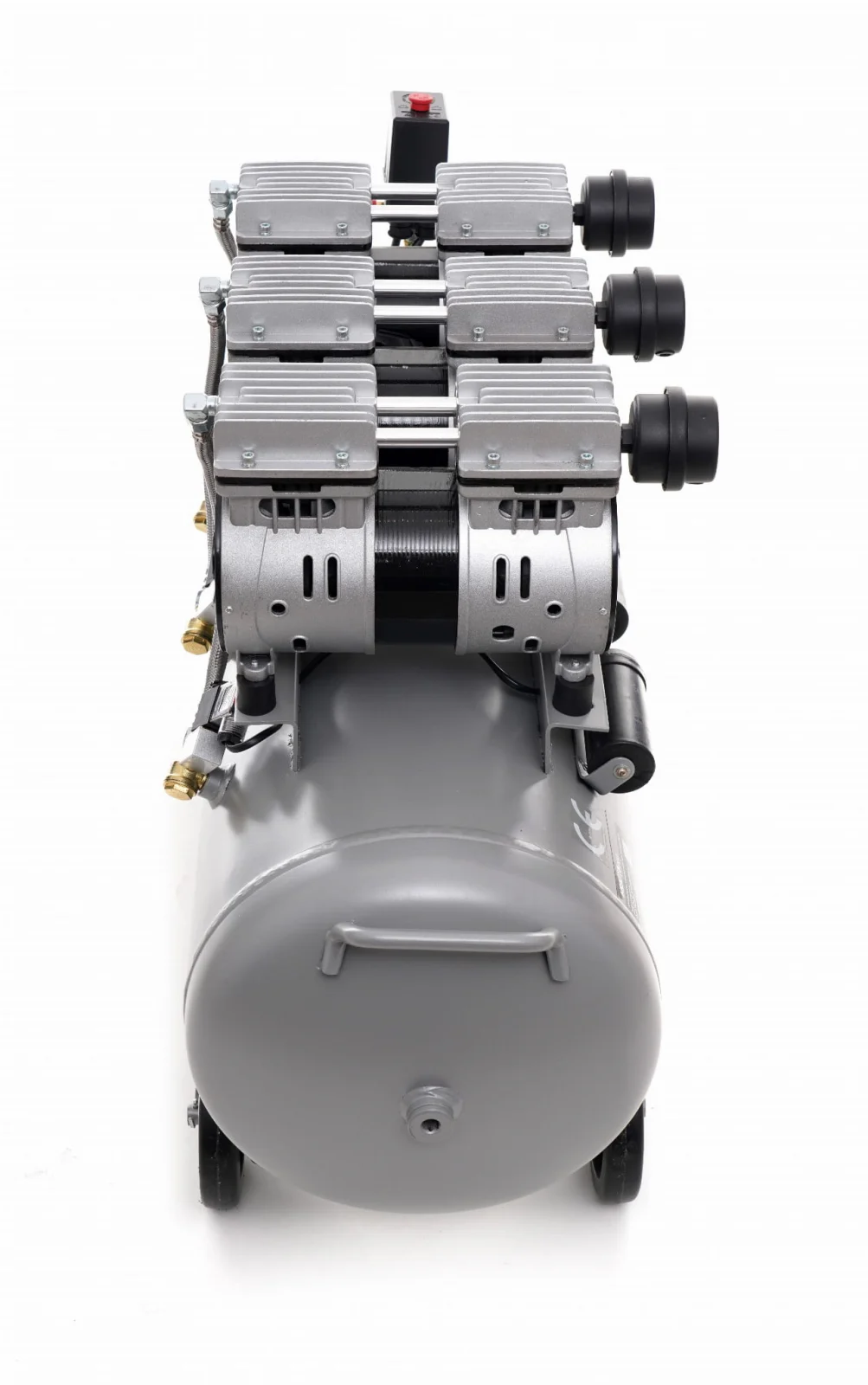 Compresor aer 100l fara ulei, silentios 3x1500w + furtun cauciuc pneumatic compresor aer 20m 20bar + masina aparat pneumatic tencuit pereti cu 8 duze (KD1397+KD1467+TA1472) [12]