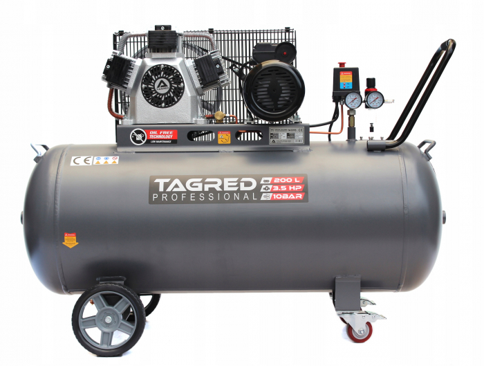 Compresor aer 200L 10BAR fara ulei 911Lmin 3500W 4.8CP (TA3395) [4]