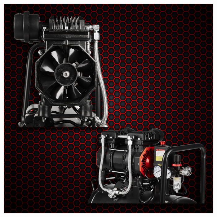 Compresor aer 24L fara ulei silentios 1390W 220 L/min (KD1385) [4]