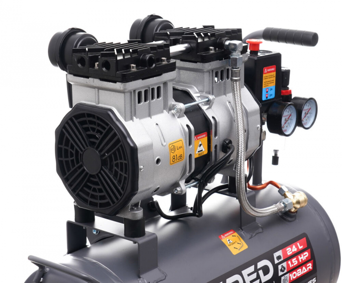 Compresor aer 24L fara ulei silentios 1750W 218 L/min (TA3383) [9]