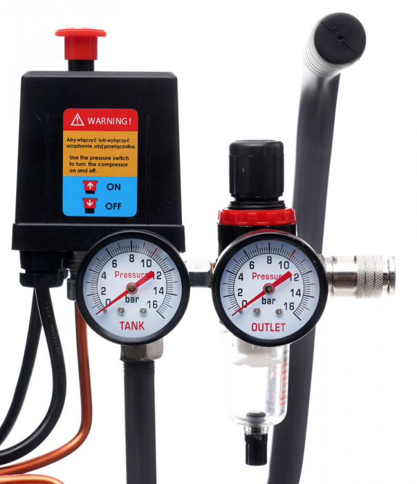 Compresor aer 24L fara ulei silentios 1750W 218 L/min (TA3383) [12]