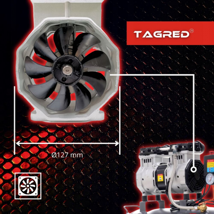 Compresor aer 24L fara ulei silentios 1750W 218 L/min (TA3383) [14]