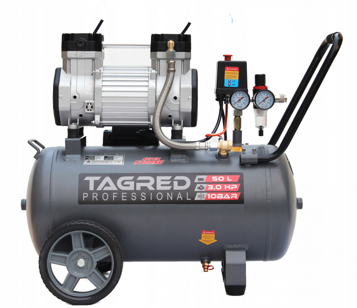 Compresor aer 50L 10BAR fara ulei silentios 550Lmin 3000W 4.1CP (TA3388) [2]