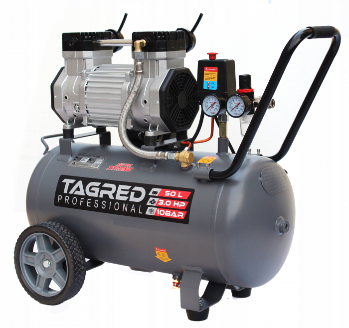 Compresor aer 50L 10BAR fara ulei silentios 550Lmin 3000W 4.1CP (TA3388) [1]