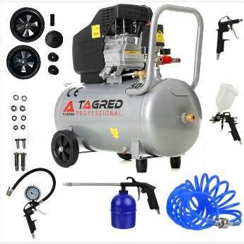 Compresor aer 50L 8 bar 300L min + kit scule (TA301+) [1]