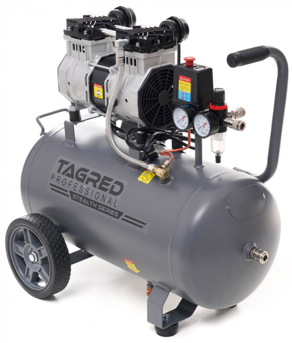 Compresor aer 50L fara ulei silentios 1500W 290L min 10 bar (TA384) [1]