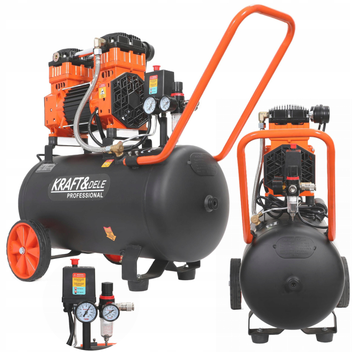 Compresor aer 50L fara ulei silentios 230V 10bari 2200W 295 L/min (KD1393) [15]