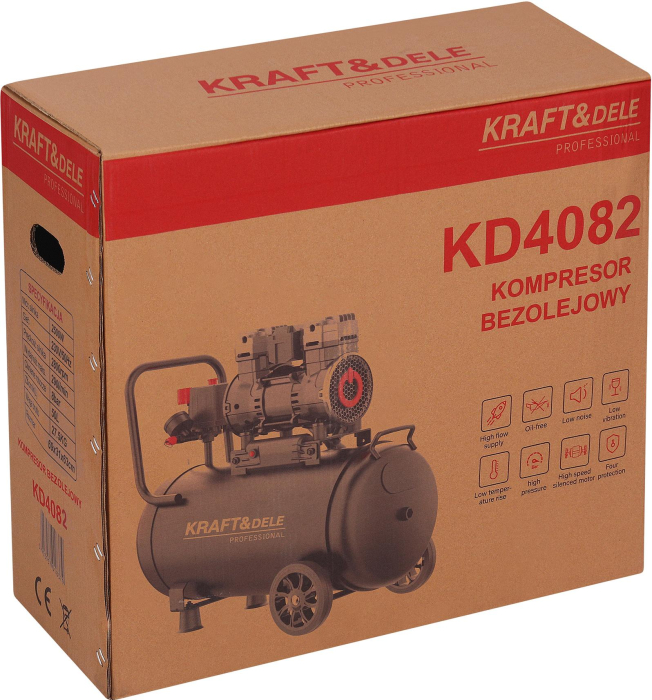 Compresor aer 50L fara ulei silentios 2500W 290 Lmin (KD4082) [19]