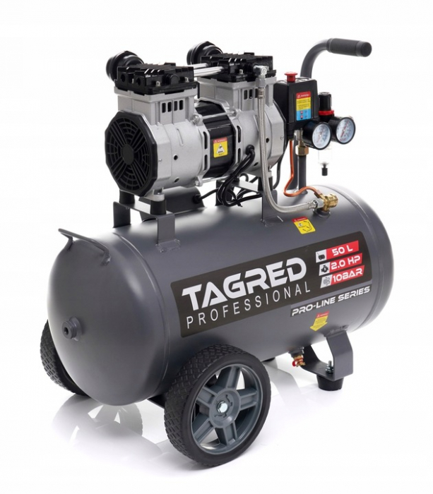 Compresor aer 50L 10BAR fara ulei silentios 290Lmin 2000W 2.7CP (TA3384) [7]