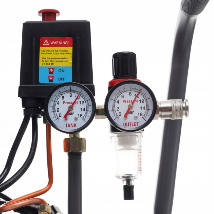 Compresor aer 50L 10BAR fara ulei silentios 290Lmin 2000W 2.7CP (TA3384) [2]