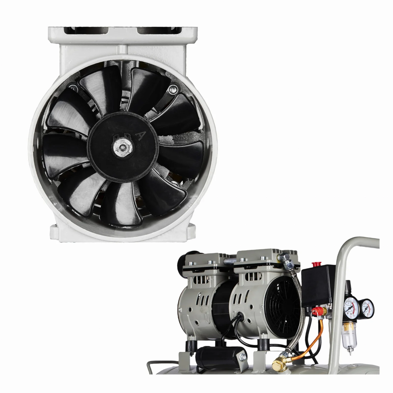 Compresor aer 50l fara ulei silentios + set kit 5 accesorii pneumatice pentru compresor (KD1396+PNEUM5PCS) [5]