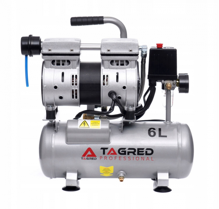 Compresor aer 6L fara ulei silentios 550W 150L min (TA302) [2]