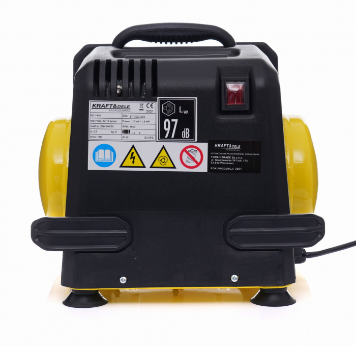 Compresor aer 6L fara ulei silentios portabil 1100W 180L/min (KD1415) [9]