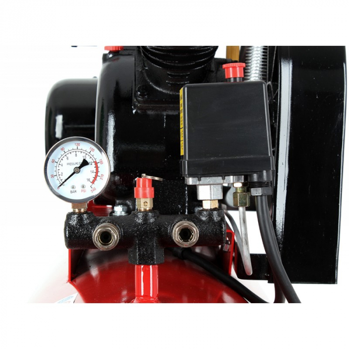 Compresor aer comprimat 100L 2 cilindri 480L min + regulator dezumidificator 230V monofazic (KD1472) [2]