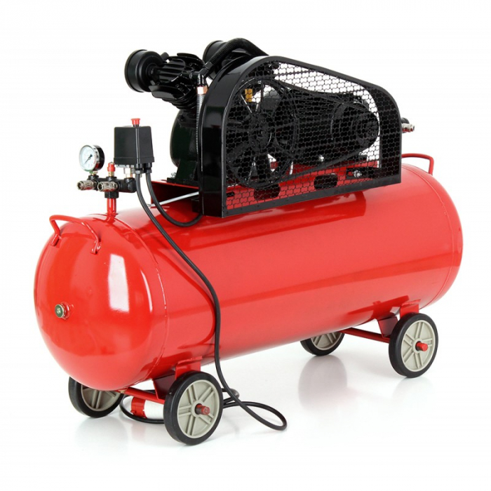 Compresor aer comprimat 100L 2 cilindri 480L min + regulator dezumidificator 230V monofazic (KD1472) [5]