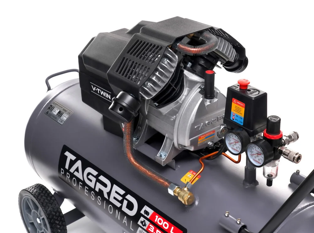 Compresor aer comprimat 100L 2 pistoane 10 BAR + kit 5 accesorii pneumatice + 2L ulei + cupla rapida (TA367+5PCSPNEUM+2X6093+TA0002) [11]